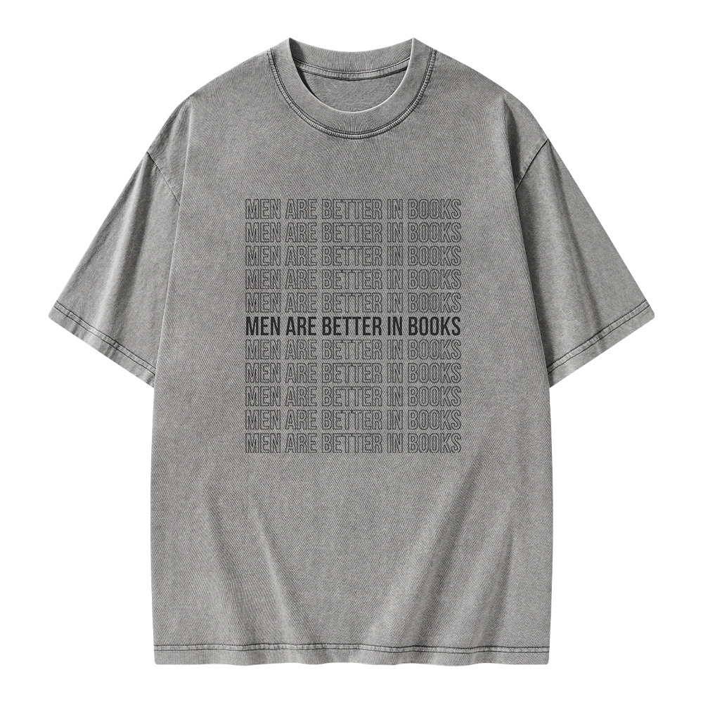 Pagewings Men Are Better In Books Unisex Washed T-shirt