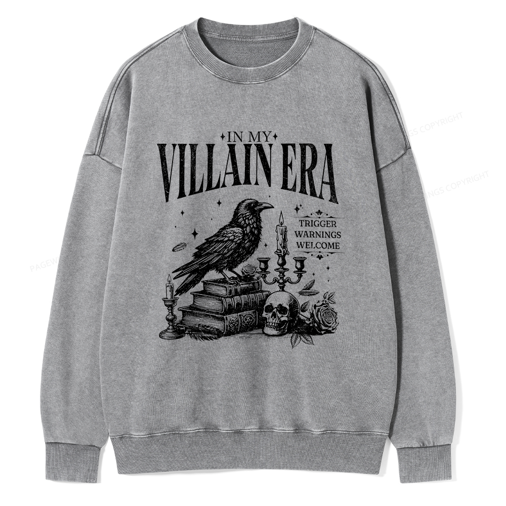Pagewings Villain Erad Unisex Washed Sweatshirt