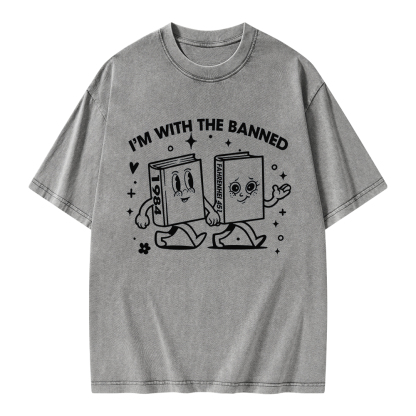 Pagewings I'm With The Banned Unisex Washed T-shirt