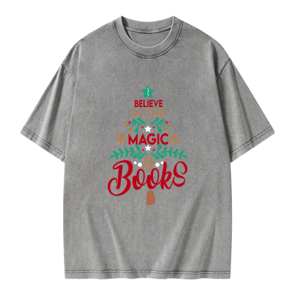 Pagewings Believe In The Magic Of Books Unisex Washed T-shirt
