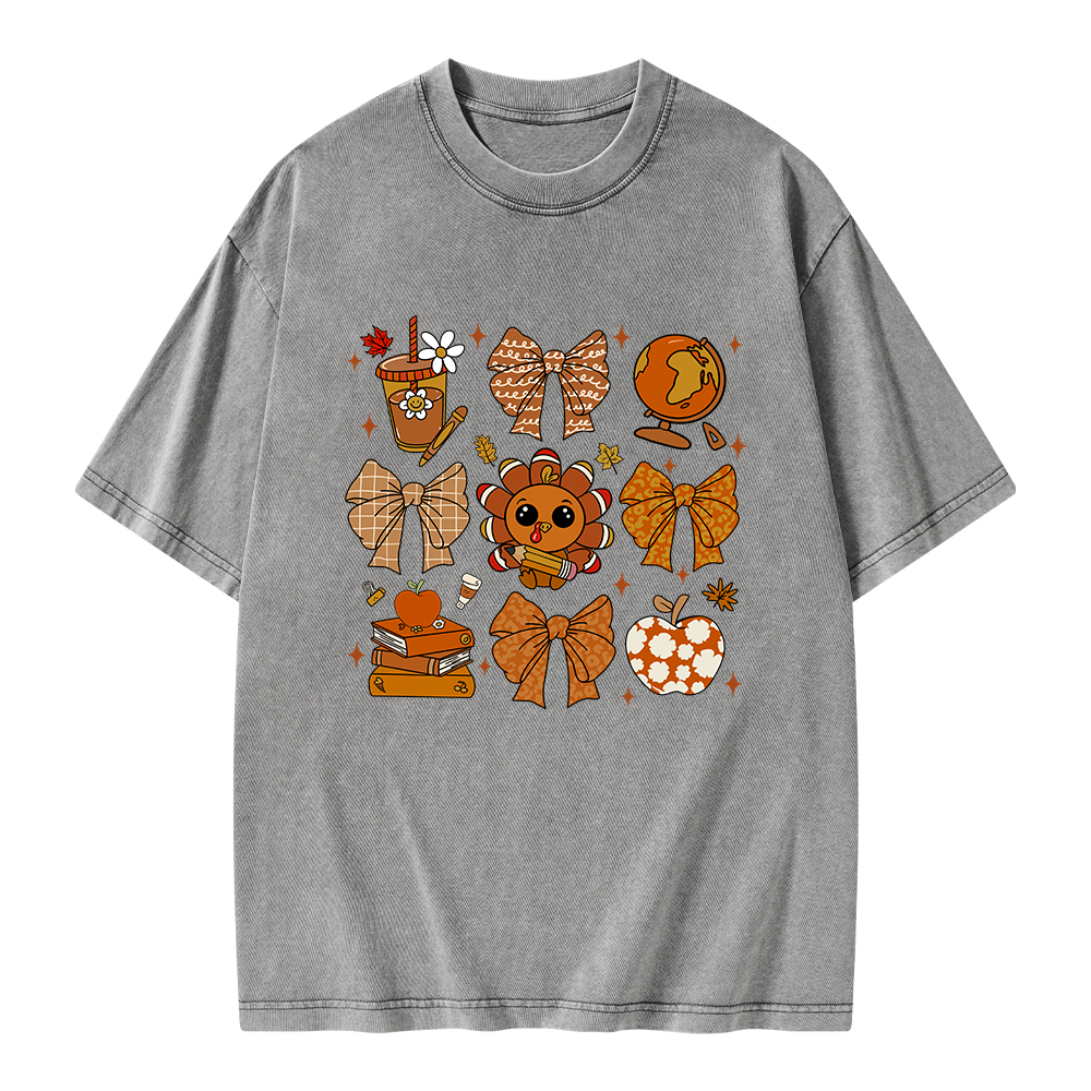 Pagewings Thanksgiving Fall Autumn Unisex Washed T-shirt