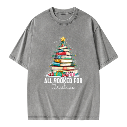 Pagewings All Booked For Christmas Unisex Washed T-shirt