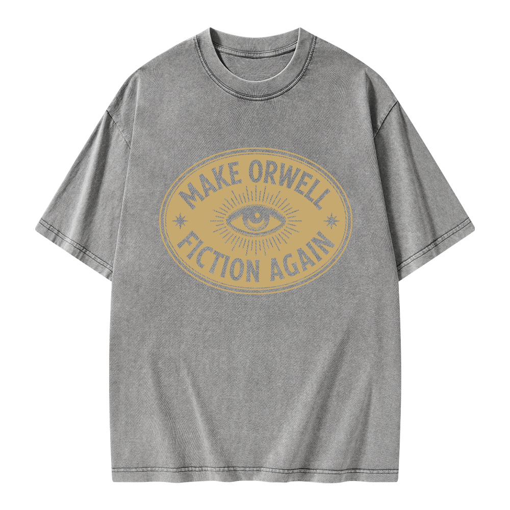 Pagewings Make Orwell Fiction Again Unisex Washed T-shirt