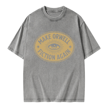 Pagewings Make Orwell Fiction Again Unisex Washed T-shirt
