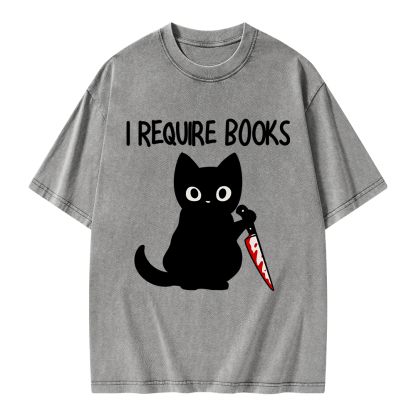 Pagewings I Require Books Unisex Washed T-shirt