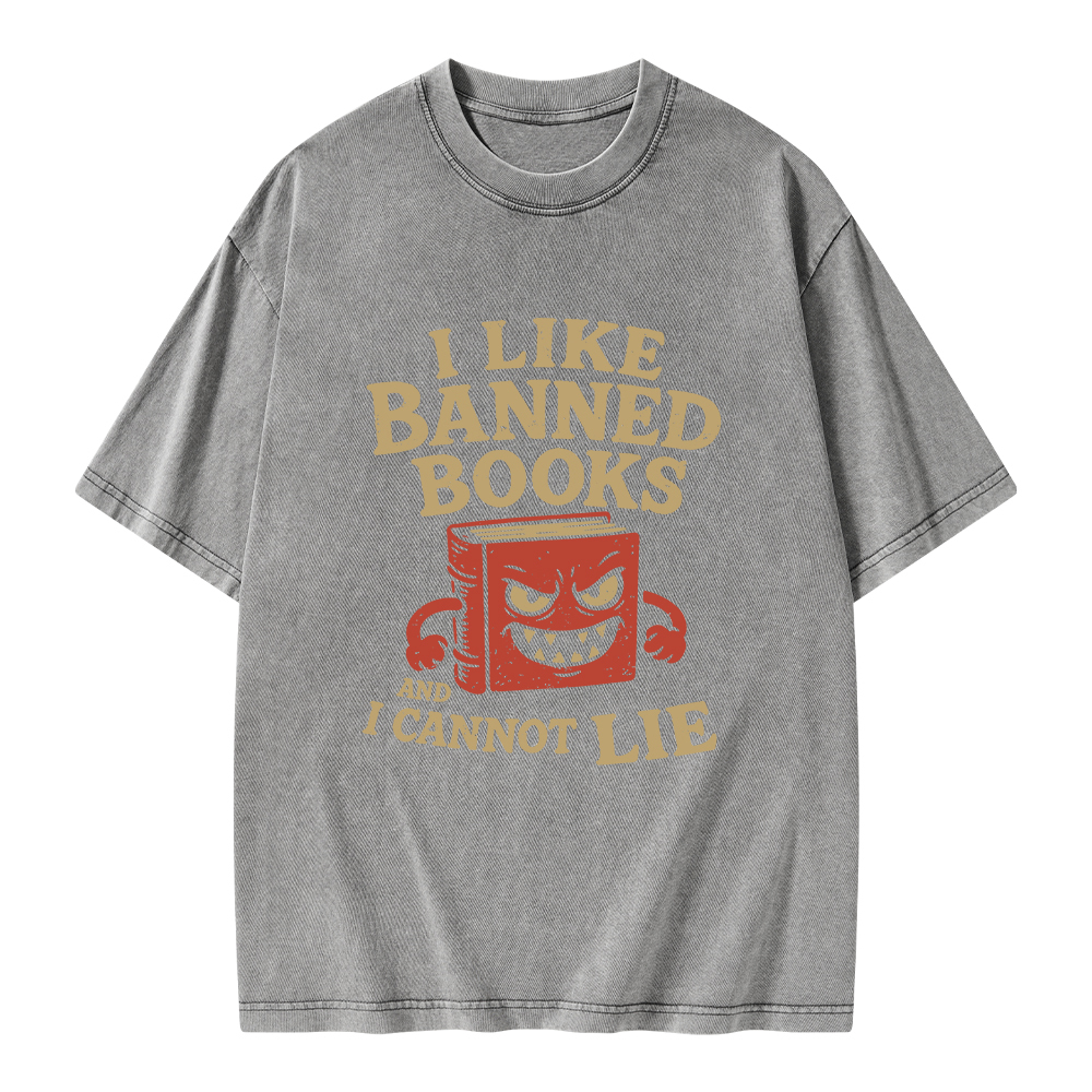 Pagewings I Like Banned Books and I Cannot Lie Unisex Washed T-shirt
