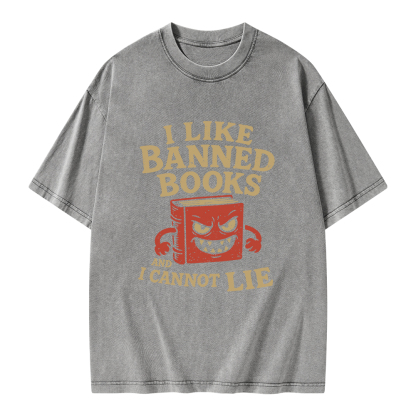 Pagewings I Like Banned Books and I Cannot Lie Unisex Washed T-shirt