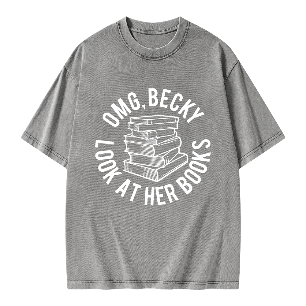 Pagewings Omg Becky Look at Her Books Unisex Washed T-shirt