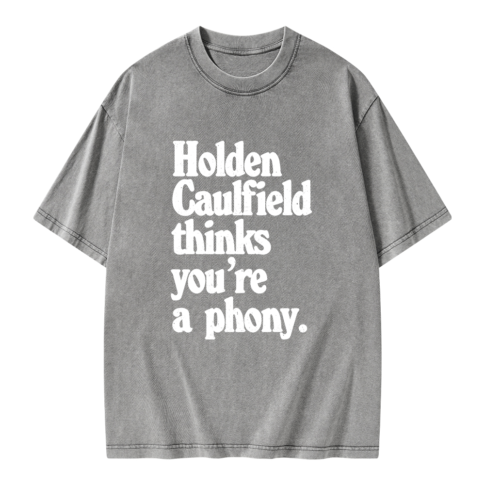 Pagewings Holden Caulfield thinks you're a phony Unisex Washed T-shirt