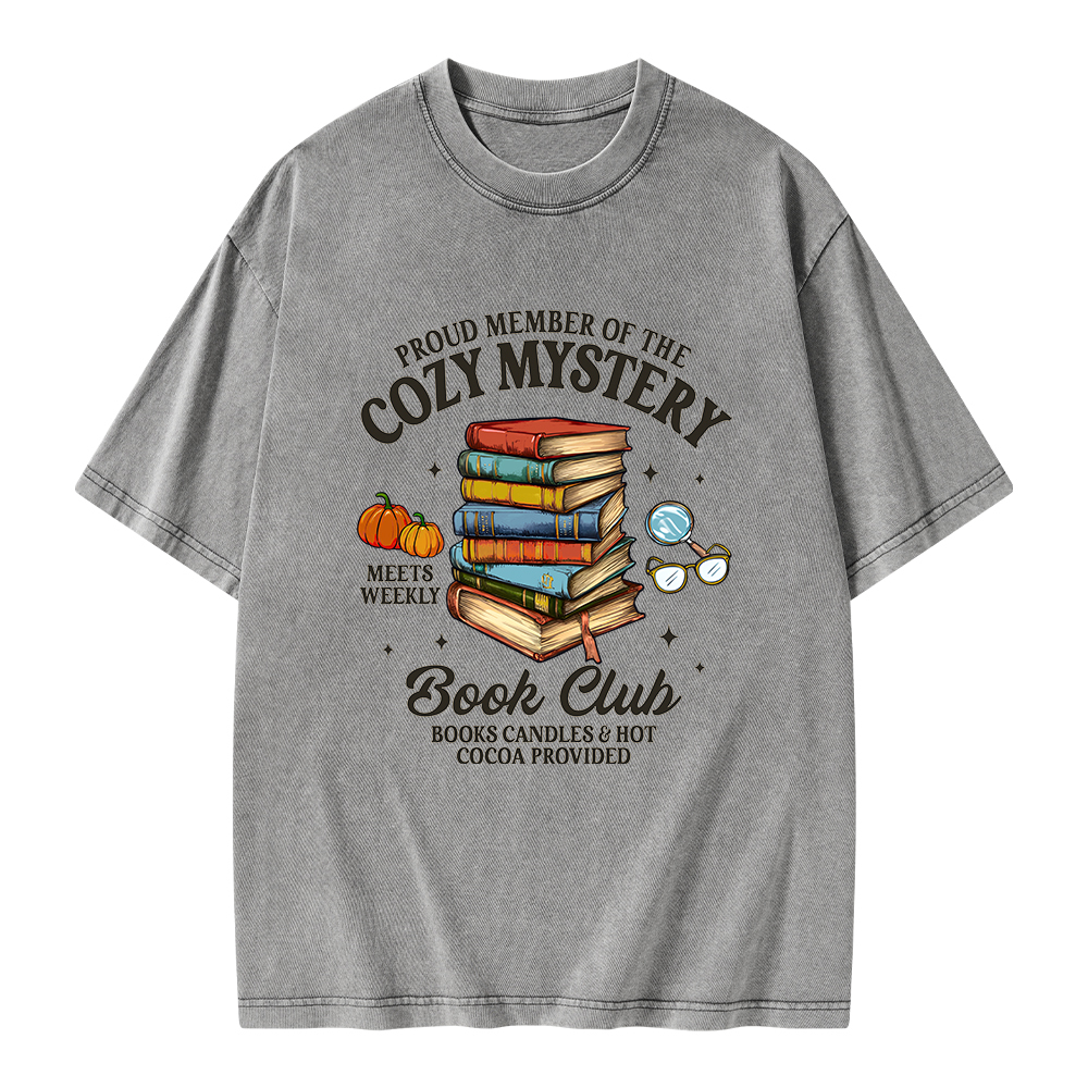 Pagewings Mystery Book Reader Unisex Washed T-shirt