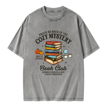 Pagewings Mystery Book Reader Unisex Washed T-shirt