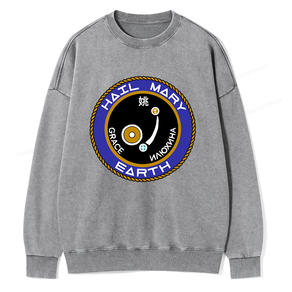 Pagewings Mission Patch Unisex Washed Sweatshirt