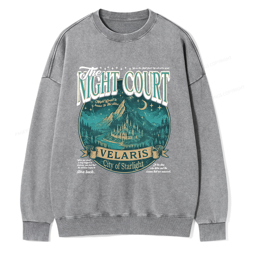 Pagewings The Night Court Unisex Washed Sweatshirt