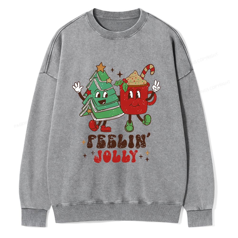 Pagewings Feeling Jolly Unisex Washed Sweatshirt