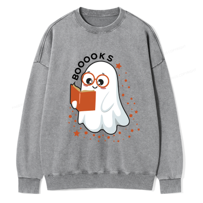 Pagewings Booooks Unisex Washed Sweatshirt