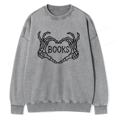 Pagewings Spooky Books Unisex Washed Sweatshirt