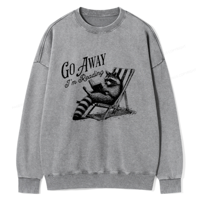 Pagewings Funny Raccoon Book Lover Tshirt Unisex Washed Sweatshirt