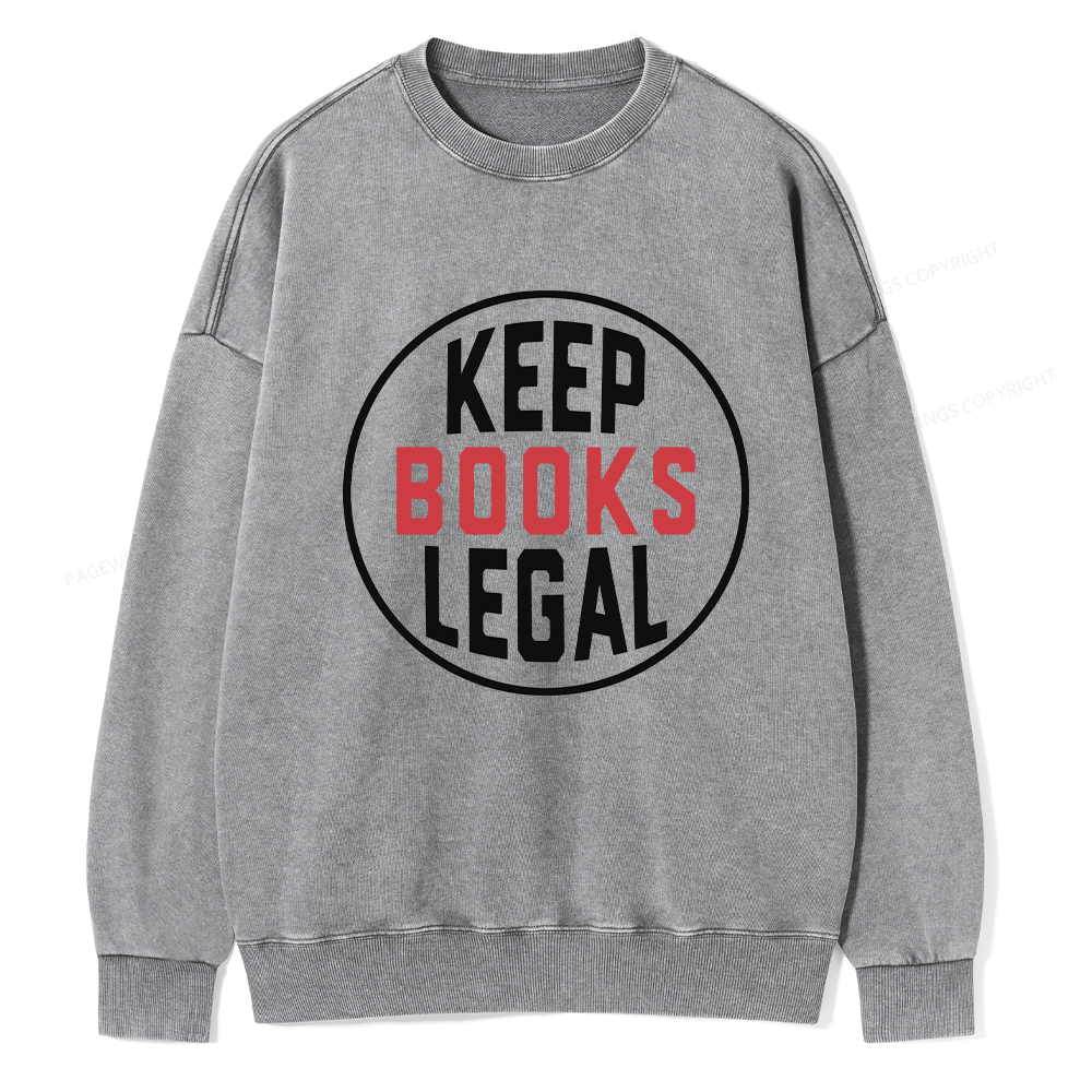 Pagewings Keep Books Legal Unisex Washed Sweatshirt