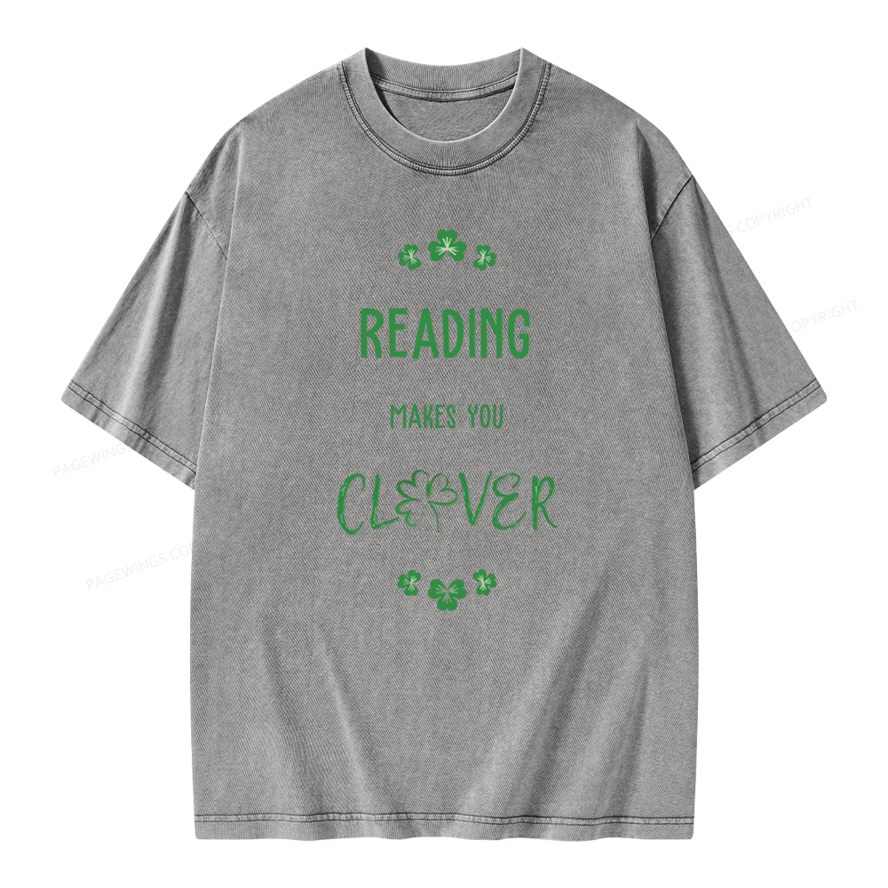 Pagewings Reading makes you clevr Unisex Washed T-shirt
