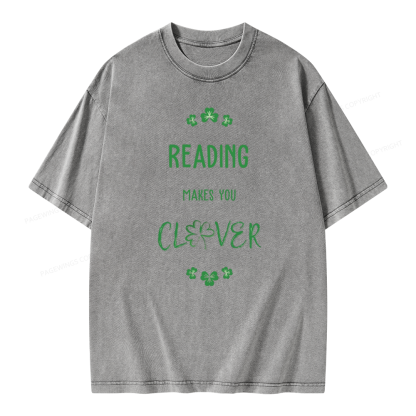 Pagewings Reading makes you clevr Unisex Washed T-shirt