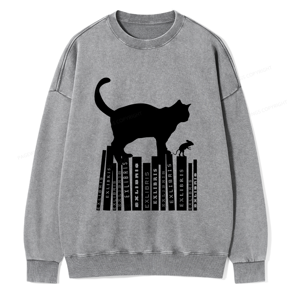 Pagewings Bookplate Creative T-shirt Unisex Washed Sweatshirt