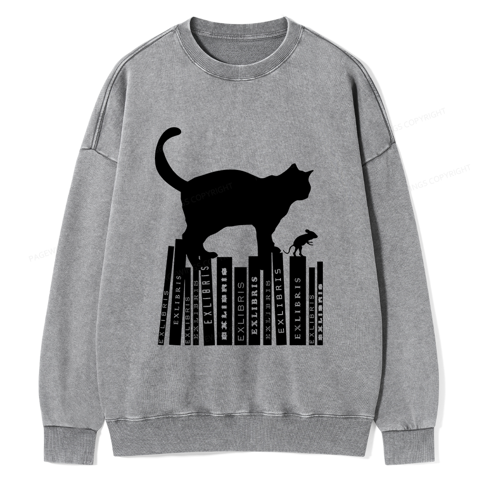 Pagewings Bookplate Creative T-shirt Unisex Washed Sweatshirt