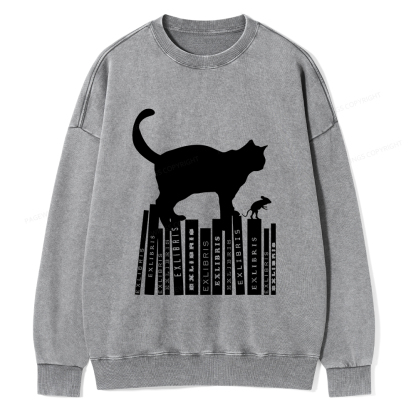 Pagewings Bookplate Creative T-shirt Unisex Washed Sweatshirt