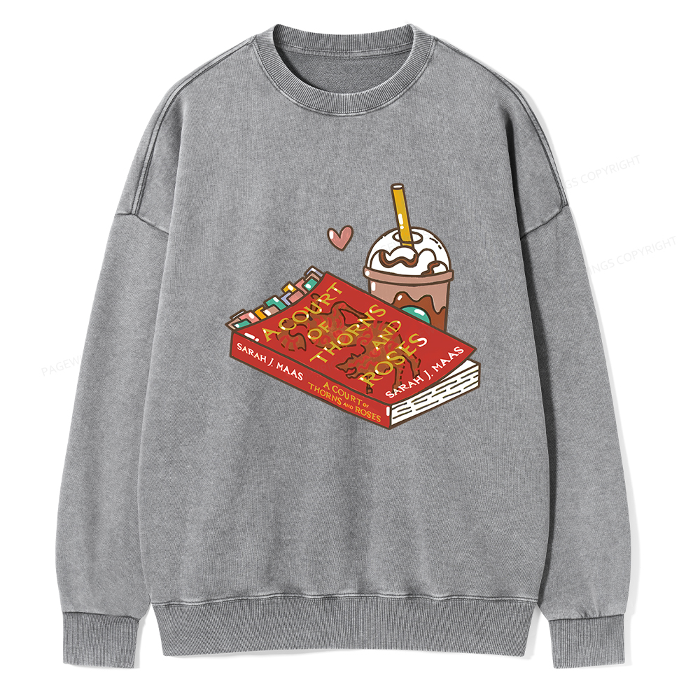 Pagewings A Court of Thorns and Roses Bookish  Unisex Washed Sweatshirt