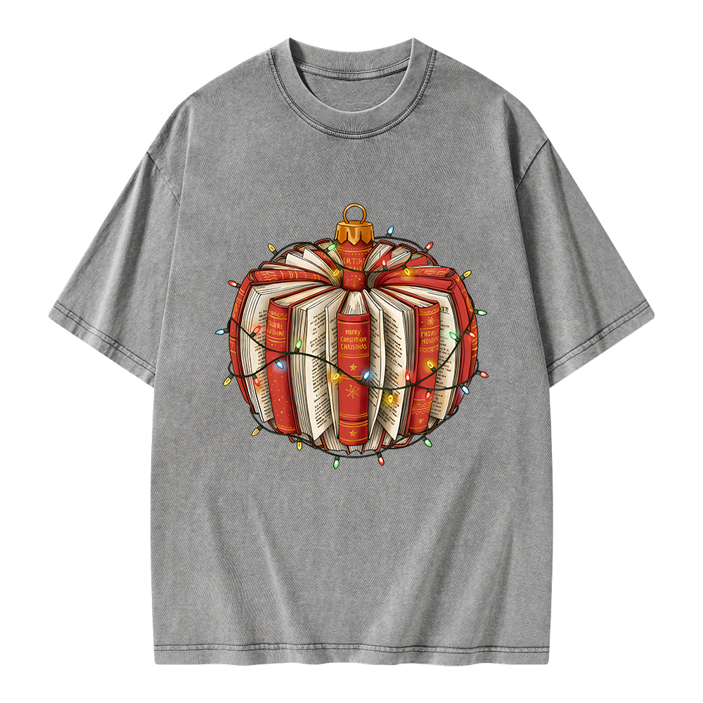 Pagewings Christmas Readin Unisex Washed T-shirt