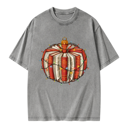 Pagewings Christmas Readin Unisex Washed T-shirt