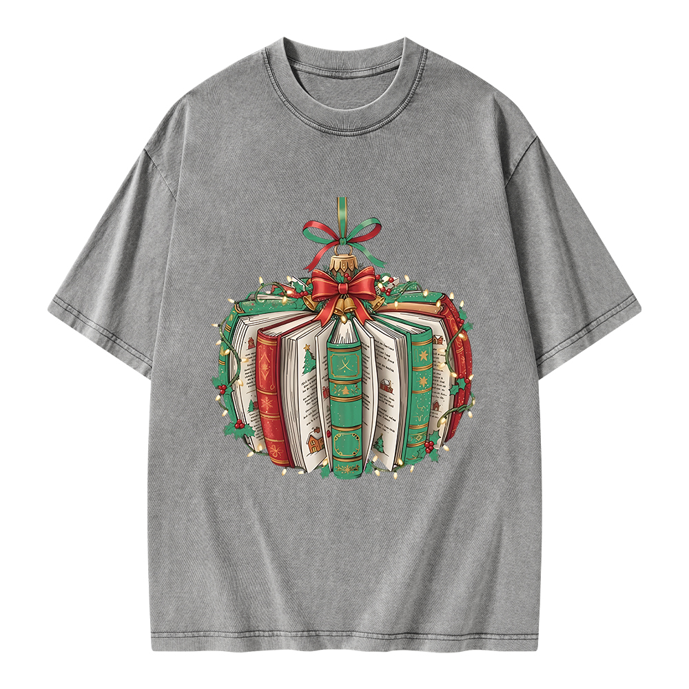 Pagewings Christmas Book Unisex Washed T-shirt