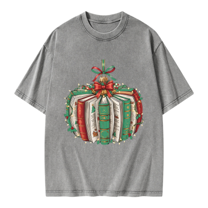 Pagewings Christmas Book Unisex Washed T-shirt