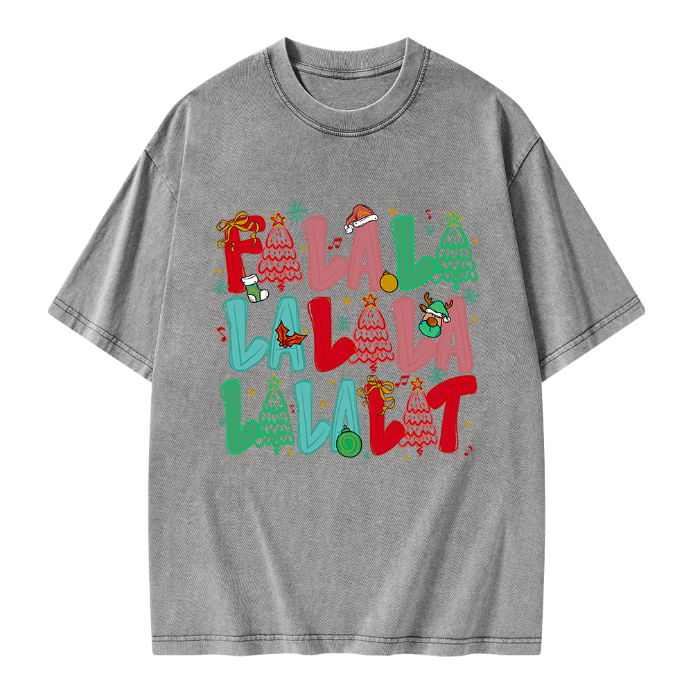 Pagewings Fa-la-la-la-la La-la-la-Lit Unisex Washed T-shirt