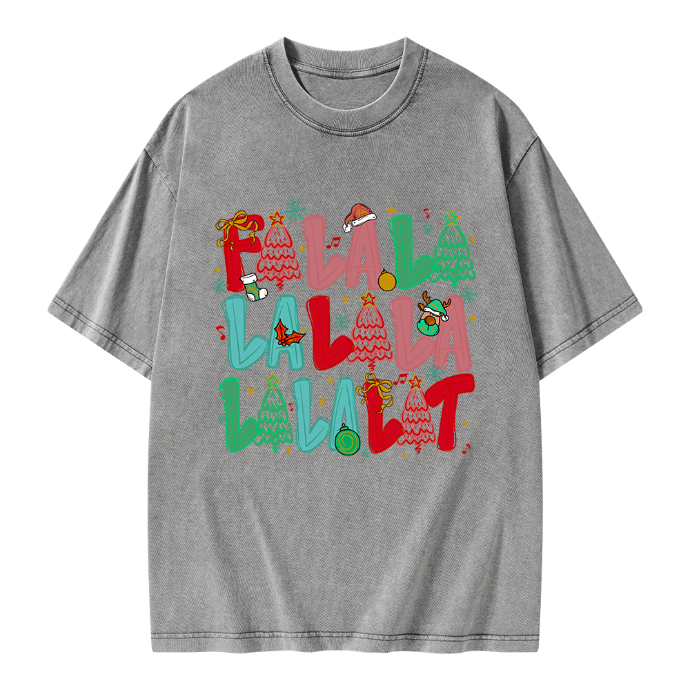 Pagewings Fa-la-la-la-la La-la-la-Lit Unisex Washed T-shirt