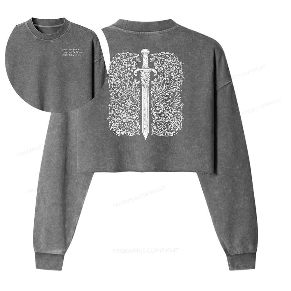 Pagewings You Do Not Yield Women Washed Crop Sweatshirt