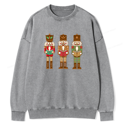 Pagewings Christmas Nutcracker Reading Books Unisex Washed Sweatshirt