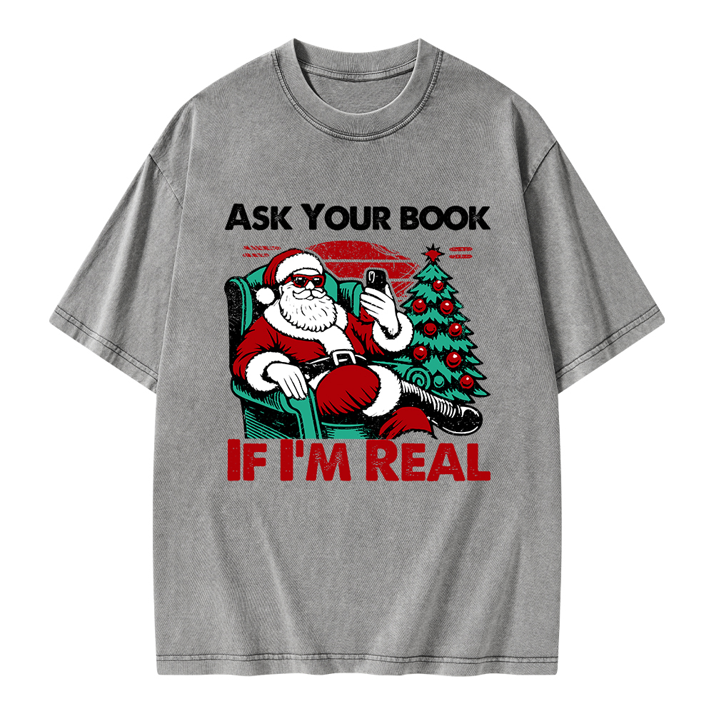 Pagewings Ask Your Book If I’m Real Unisex Washed T-shirt