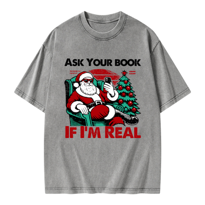 Pagewings Ask Your Book If I’m Real Unisex Washed T-shirt