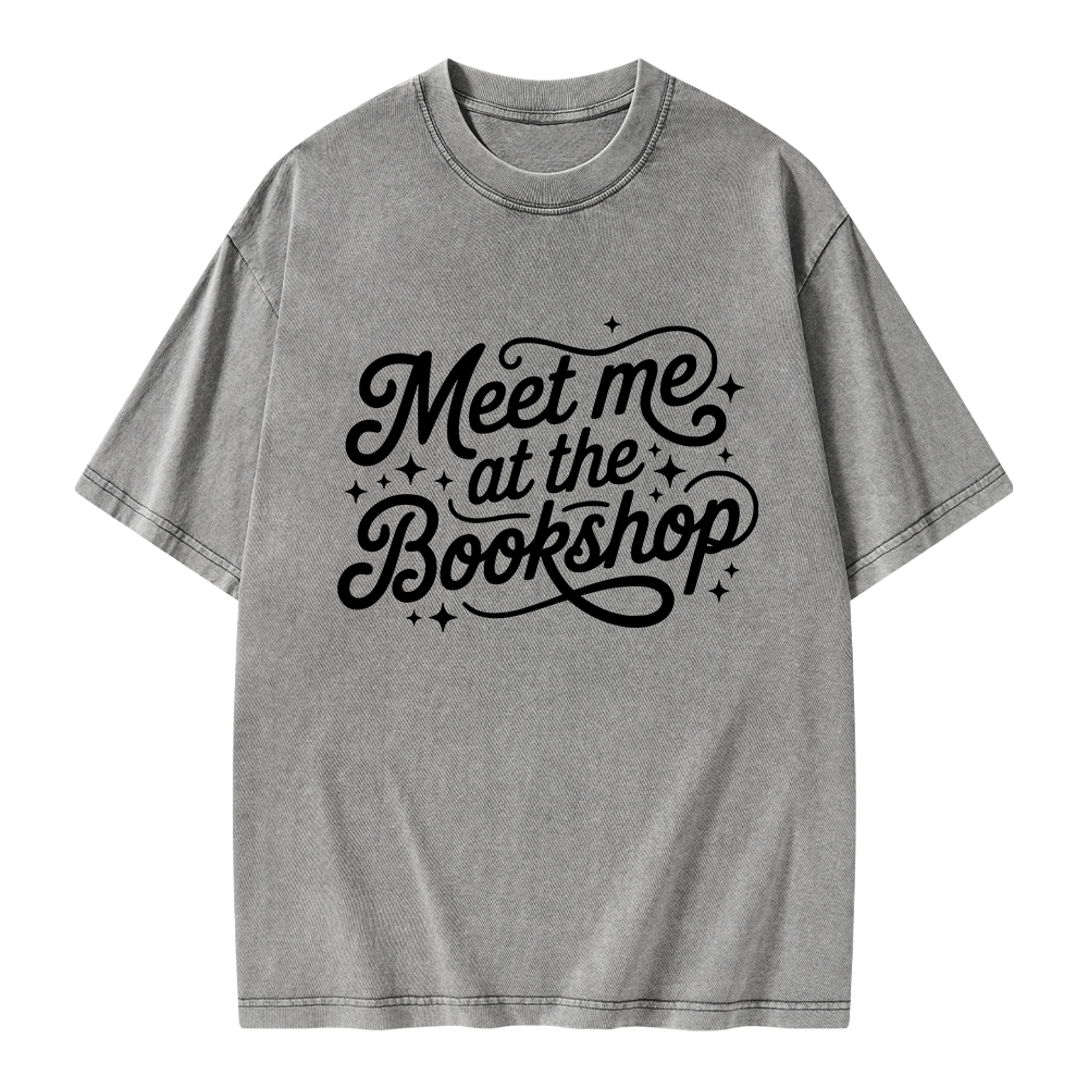 Pagewings Meet Me At The Bookshop Unisex Washed T-shirt