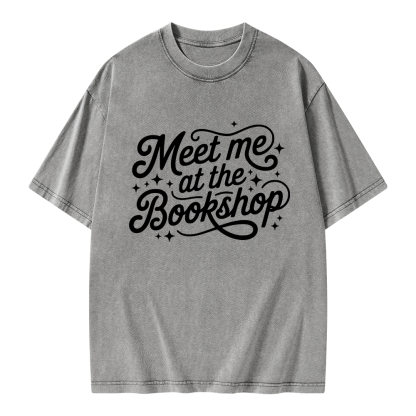 Pagewings Meet Me At The Bookshop Unisex Washed T-shirt