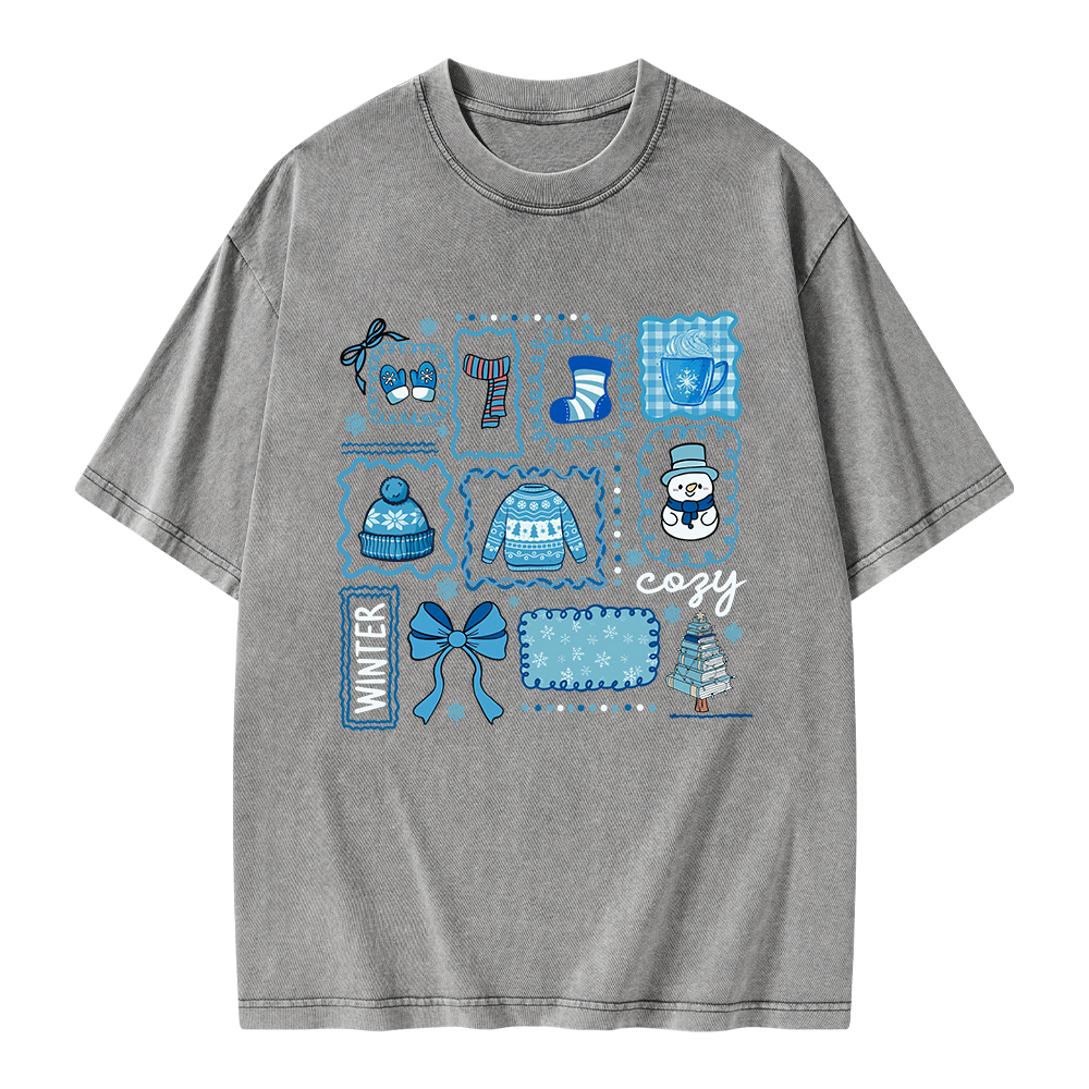 Pagewings Cozy Winter Unisex Washed T-shirt