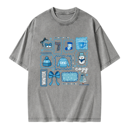 Pagewings Cozy Winter Unisex Washed T-shirt