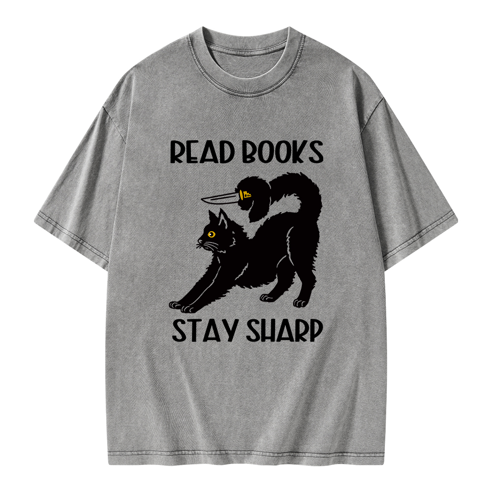 Pagewings Read Books Stay Sharp Unisex Washed T-shirt