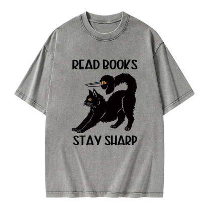 Pagewings Read Books Stay Sharp Unisex Washed T-shirt