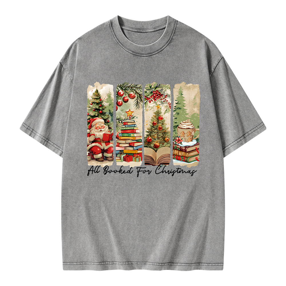 Pagewings All Booked for Christmas Unisex Washed T-shirt