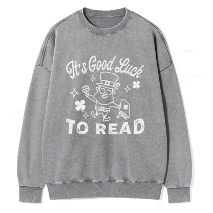 Pagewings  St. Patrick's day Librarian Shirt Library tshirt Unisex Washed Sweatshirt