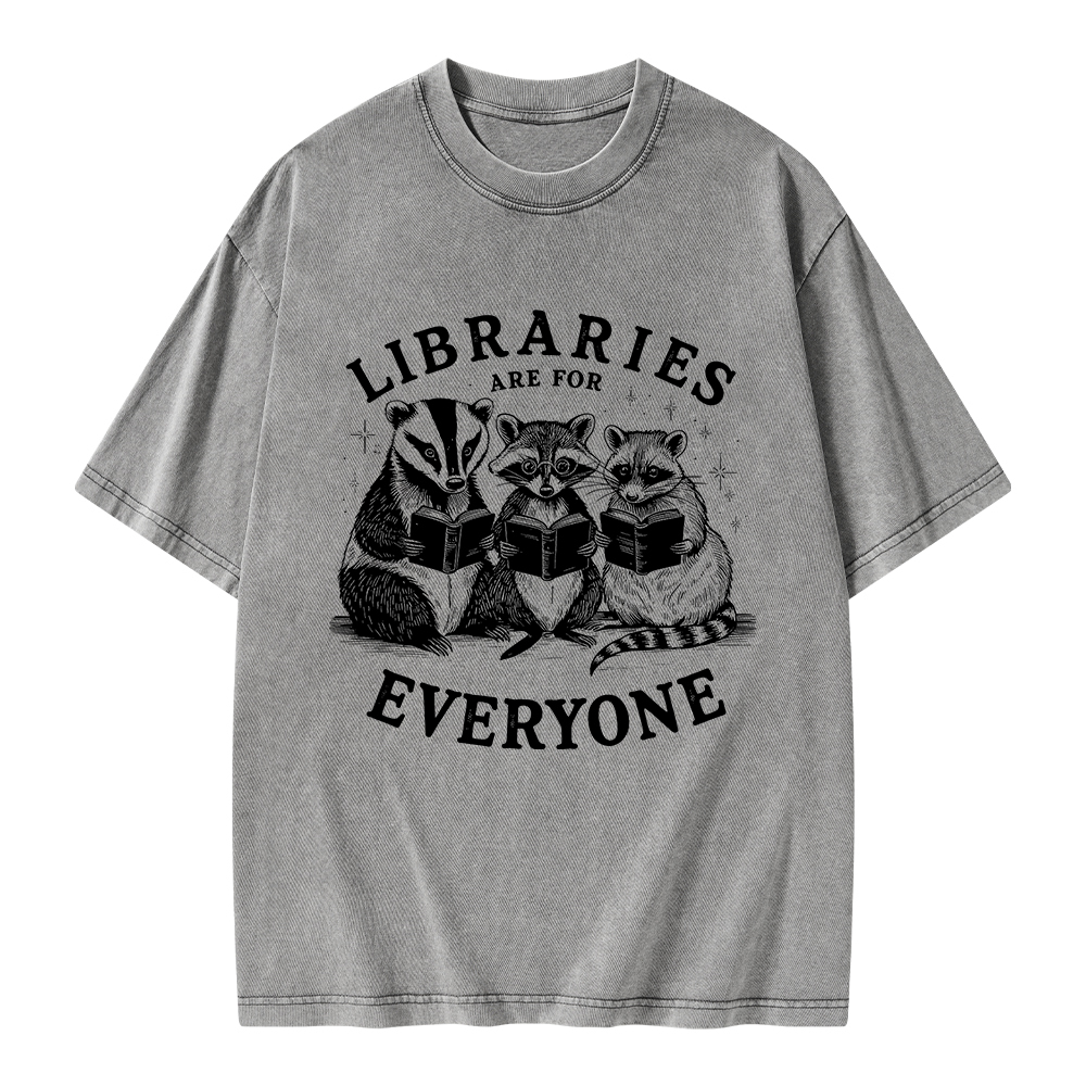 Pagewings Libraries Are For Everyone Unisex Washed T-shirt