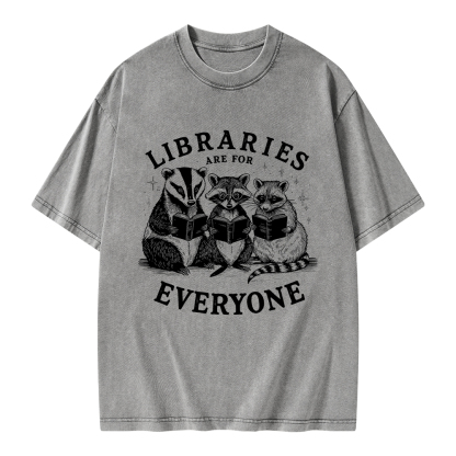Pagewings Libraries Are For Everyone Unisex Washed T-shirt