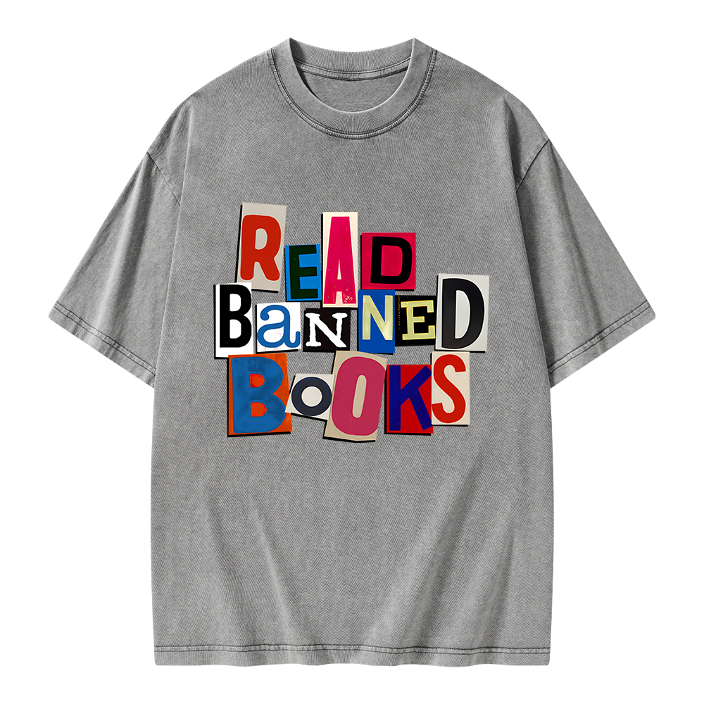 Pagewings Read Banned Books Unisex Washed T-shirt
