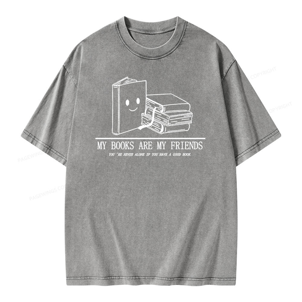 Pagewings The Books Are Friends T-Shirt Unisex Washed T-shirt